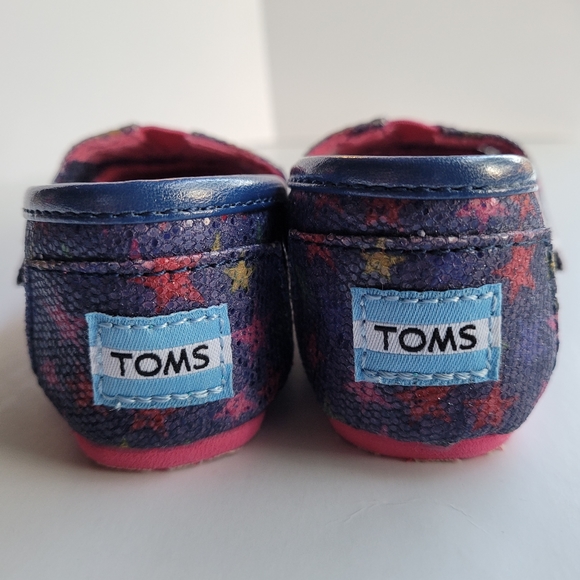 TOMS Toddler Girls Glitter Stars Classic Velcro 5T - Picture 8 of 9